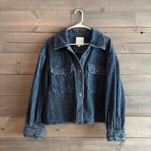 AVEC LES FILLES | Blue Corduroy Cropped Jacket Sz Medium